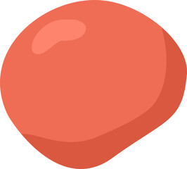 Coral Pebble: Smooth, Rounded, Single Object, Soft Shadow