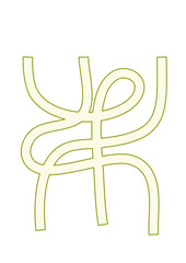 Obraz premium Minimalist Green Abstract Knot Shape on White.