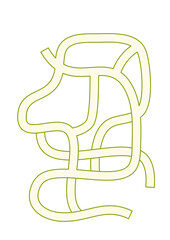 Abstract Interwoven Lines: Pale Green on White, Organic Network.