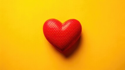 Fototapeta premium Double Exposure Heart, Red Heart Yellow Background, Surreal Photography, Abstract Art, Romantic Image, Love Concept, Artistic Photo Manipulation