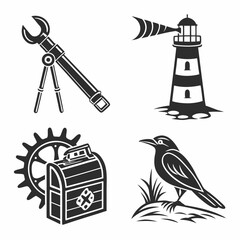 Professional design elements set isolated on white background