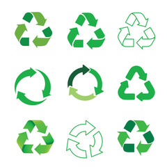 Obraz premium Recycling Symbols A Collection of Green Eco-Friendly Icons