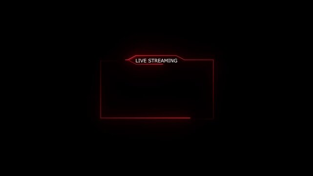 live streaming glowing neon text frame animation box frame glowing neon frame live streaming game live Stream overlay animation.4k video animation .