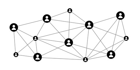 ネットワーク　イラスト　シンプル　人　繋がり　コミュニティ