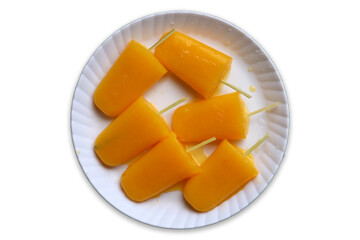 Homemade Indian mango ice bar