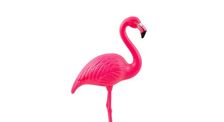 A plastic flamingo isolated on white