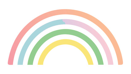Obraz premium Pastel colored rainbow illustration with transparent background for creative designs