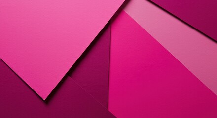 Fototapeta premium Geometric arrangement of pink and magenta paper creating an abstract background