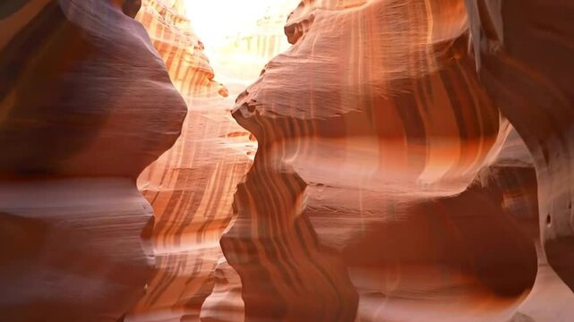 Striated sandstone canyon walls