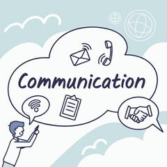 Business communication methods global network connection