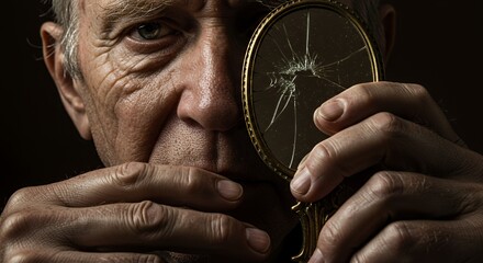 Broken Reflection: A Portrait of Aging and Fragility