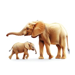 Fototapeta premium Elephants, Mother and Calf