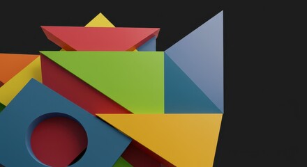 Obraz premium Colorful geometric shapes create an abstract and modern design with a creative composition