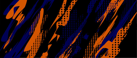 Abstract orange and blue brush strokes design - great for design inspiration