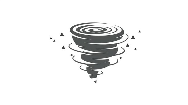 Abstract illustration of a swirling tornado, showcasing dynamic motion with a minimalist design