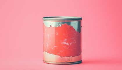 Silver metal broken food canned trash on solid background