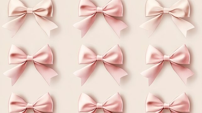 A repeating pattern of soft pink bows