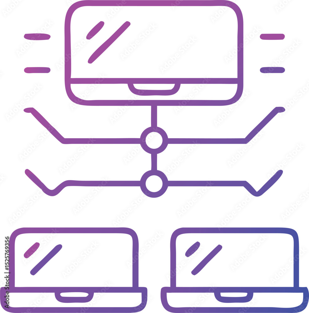 Poster Abstract computer network diagram showing connectivity and data sharing in a gradient style