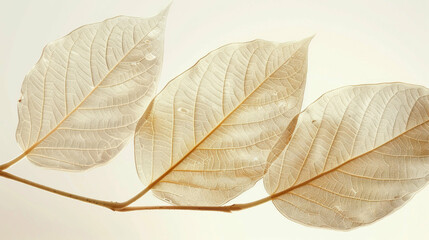 Elegant translucent dry leaves