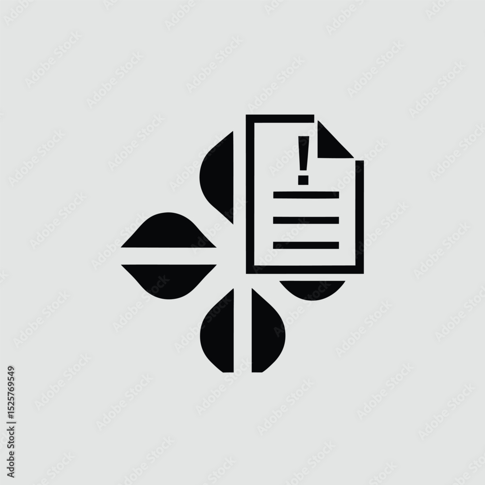 Poster abstract document with exclamation mark design element for diverse design applications