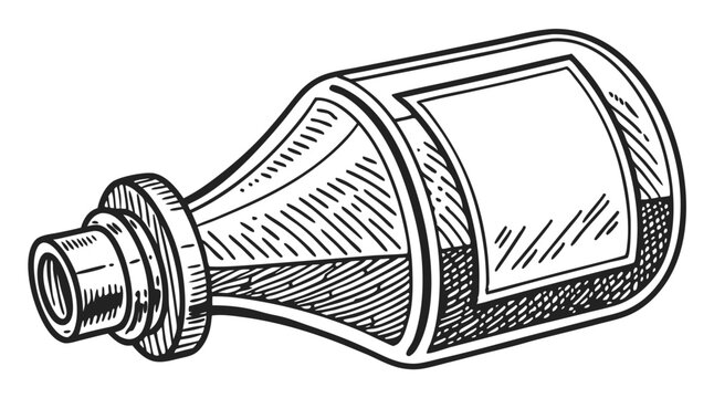 Vintage Apothecary Bottle Illustration &ndash; Black and White Vector