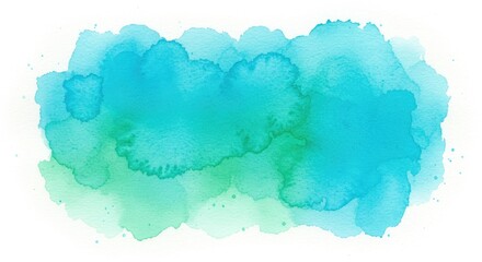 Abstract watercolor teal and green splatter