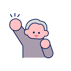 シンプルポップ/応援するおじいちゃん