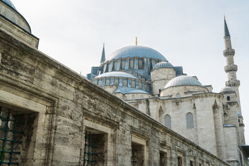 Fototapeta premium Close-up of Byzantine-Style Mosque Dome in Istanbul, Turkey