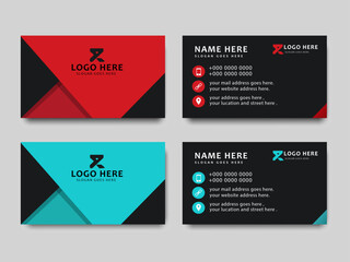 modern geometry card, angular design card, color block card, red and black card, cyan card layout, futuristic business card, brand starter kit, sharp lines design, dynamic layout, identity mockup.