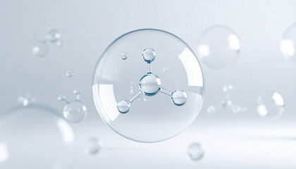 Transparent bubble and molecular background.
