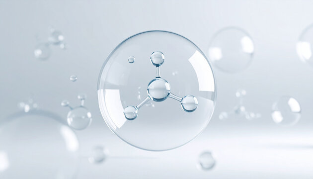 Transparent bubble and molecular background.