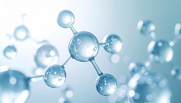 Blue bubble and molecular background.