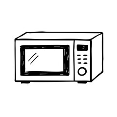 電子レンジ　線画　手書き