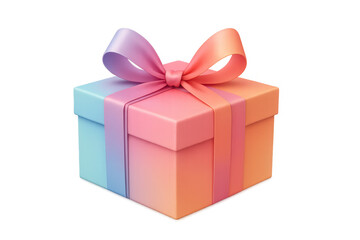 Colorful gift box featuring a vibrant gradient and a decorative bow, eagerly waiting to be unwrapped for a delightful surprise