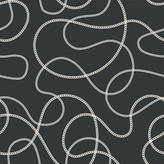 Precious metal chain seamless pattern. Jewelry vector background. Vintage fashion bijou allover print. Retro finery wallpaper.