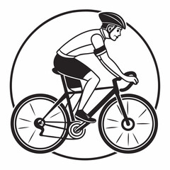 Naklejka premium Flat vector icon of cyclist, transparent background