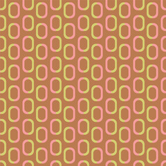 Geometric background. Chain circles vector seamless pattern. Retro repeat ornament wallpaper. Vintage decorative fashion allover print