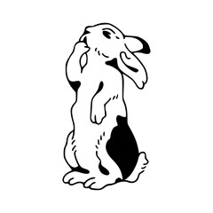 cute bunny standing up vector art