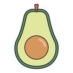 AVOCADO fruit illustration icon simple vector symbol drawing cute outline doodle logo botanical vibrant clipart element sticker object