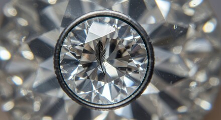 Macro Photography of a Crystal with a Feather Inside