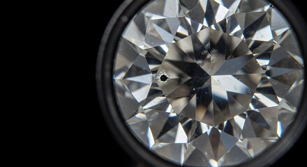 Magnified Diamond: A Close-Up of Brilliance and Imperfection