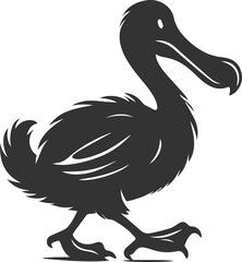 Vector animal bird silhouette of a dodo vintage artwork