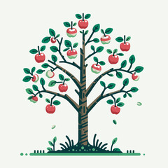 apple tree vector illustration