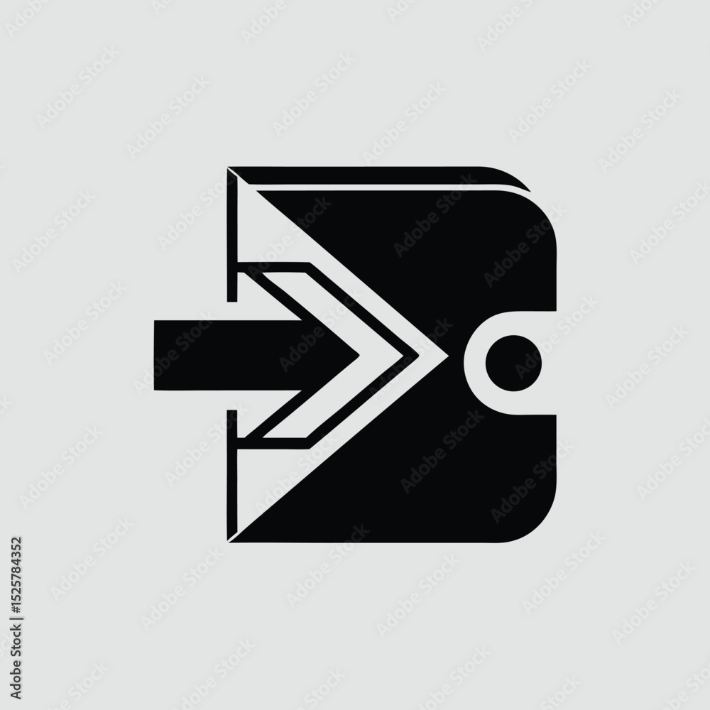 Poster Modern abstract arrow symbol signifying input and direction on white background