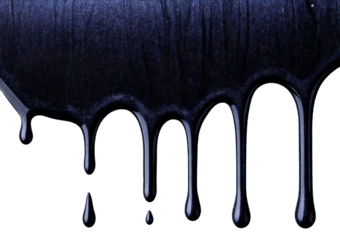 Black Dripping on Surface isolated on transparent or white background