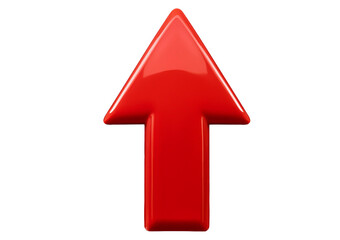 3D red arrow symbol. Arrow in 3d red arrow icon for app, web digital illustration design isolated on transparent or white background