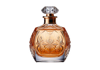 Glass Bottle of Perfume isolated on transparent or white background.