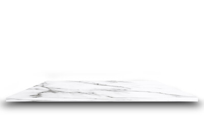 White marble floor on white background.