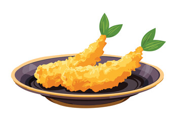 Golden Fried Shrimp Bites - Vector Illustration
