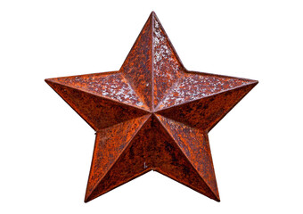 Fototapeta premium Rusty Metal Star isolated on transparent or white background